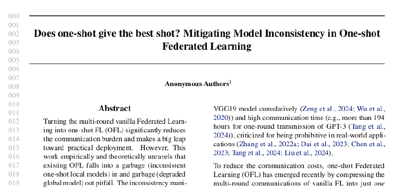 Featured image of post 读Does one-shot give the best shot? Mitigating Model Inconsistency in One-shot Federated Learning.